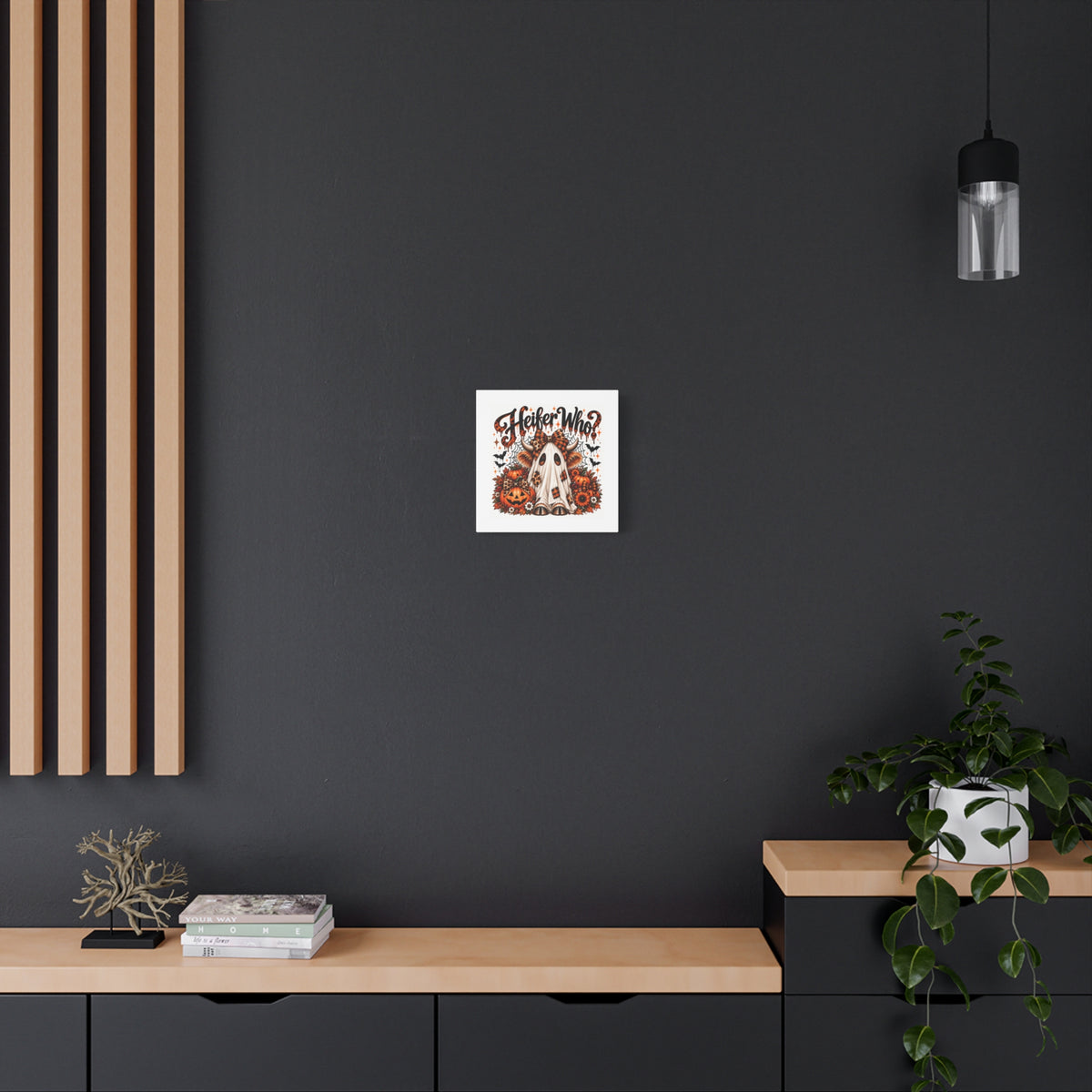 Halloween Highland Cow Ghost Matte Canvas