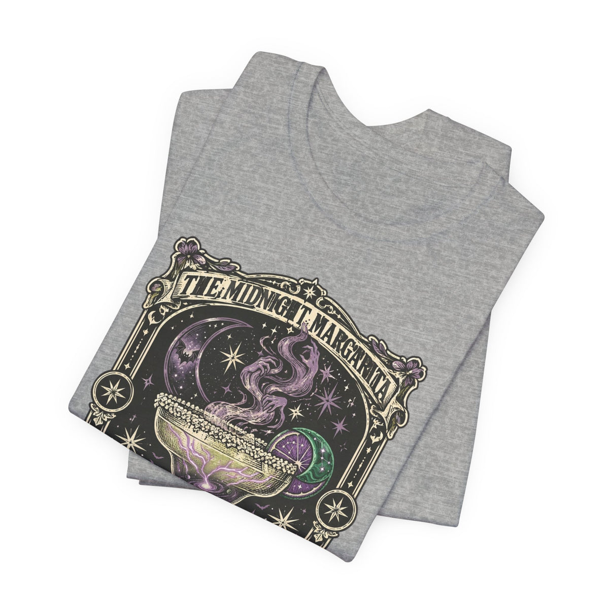 Midnight Margarita Illustration Tee | Vintage Cocktail Night, Moonlit Palms