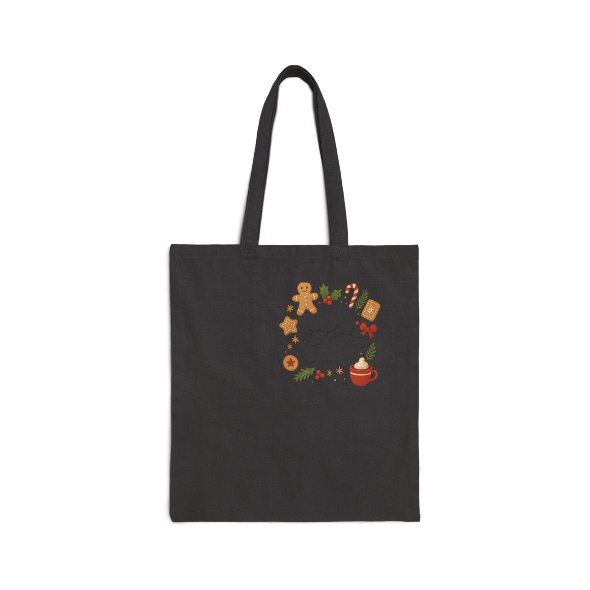 Christmas Gingerbread Tote Bag — Joyful Holiday Cotton Canvas Tote