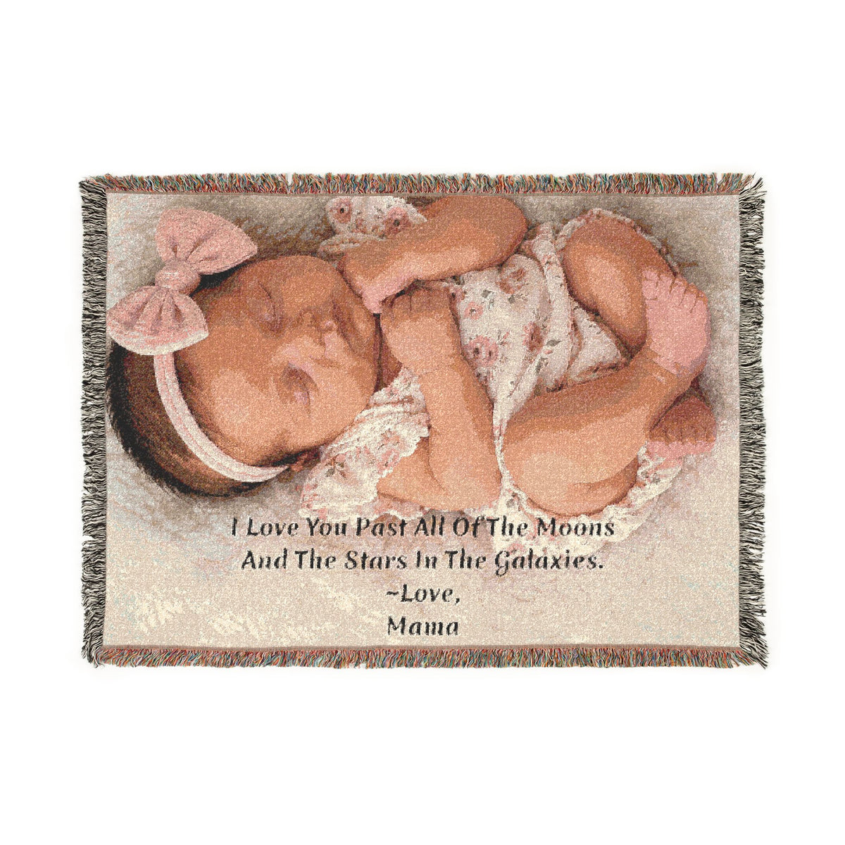 Personalized Photo & Message Woven Blanket – Custom Family, Baby, Pet & Keepsake Gift