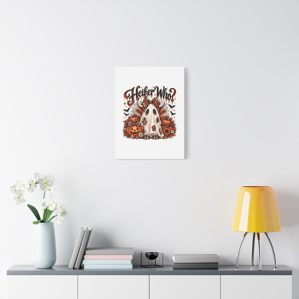 Halloween Highland Cow Ghost Matte Canvas