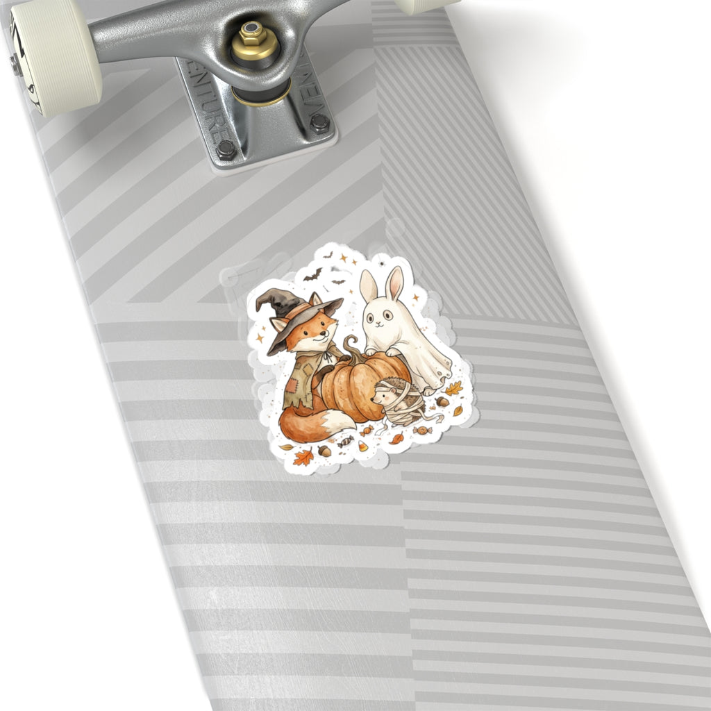 Halloween Fox & Ghost Bunny Sticker | Spooky Animals, Pumpkin Halloween Sticker