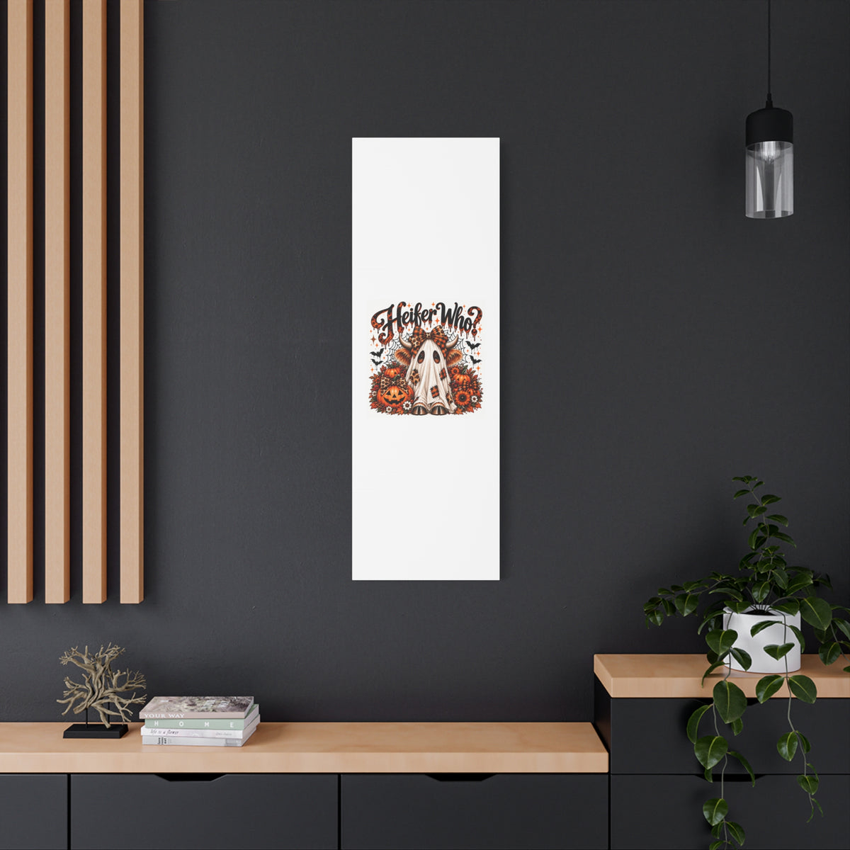 Halloween Highland Cow Ghost Matte Canvas