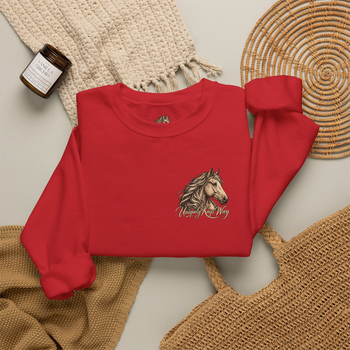 UKW Horse Collection - Palomino & Bay Sweatshirt - Equestrian Logo Crewneck