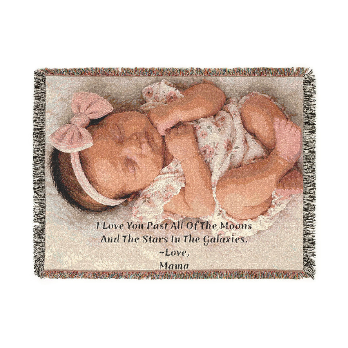 Personalized Photo & Message Woven Blanket – Custom Family, Baby, Pet & Keepsake Gift