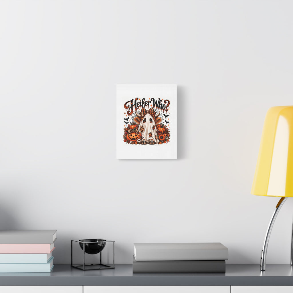 Halloween Highland Cow Ghost Matte Canvas