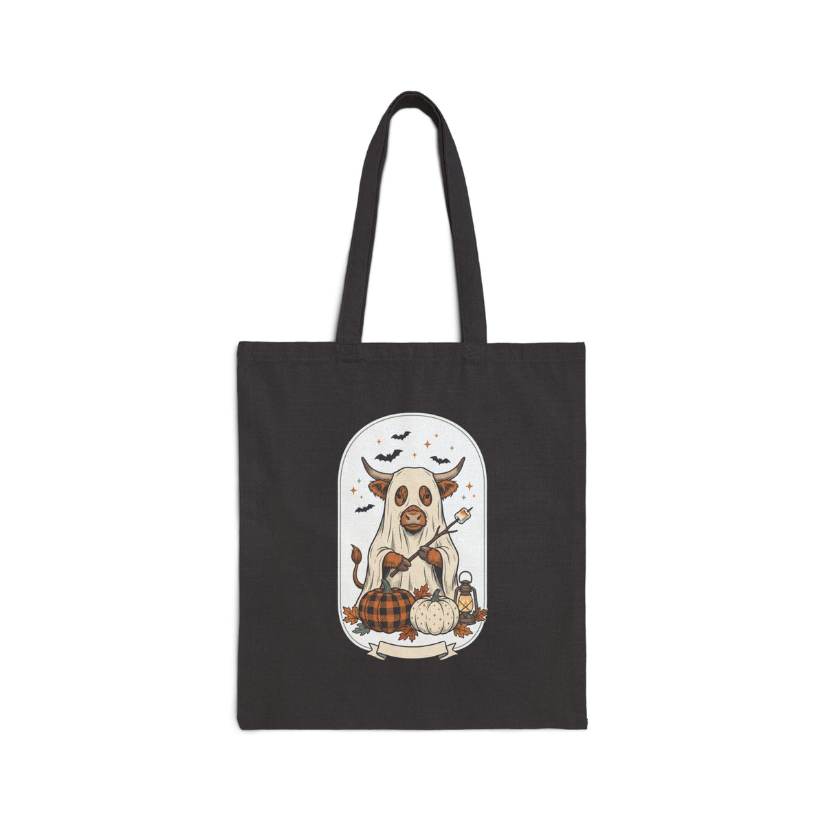 Spooky Halloween Dog Tote | Canvas Pumpkin Bat Autumn Tote