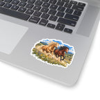 Running Horses Kiss-Cut Sticker — Wild Mustang Scene Sticker
