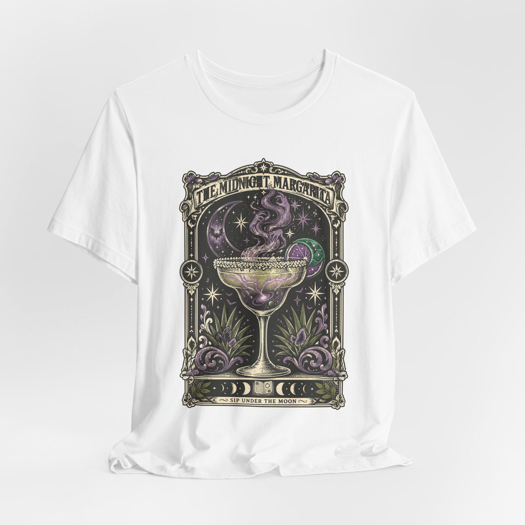 Midnight Margarita Illustration Tee | Vintage Cocktail Night, Moonlit Palms