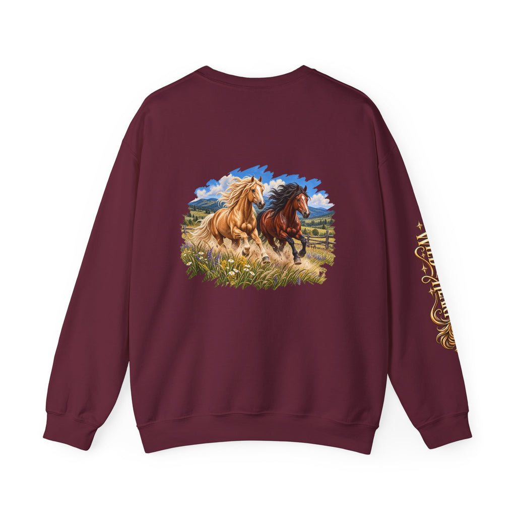 UKW Horse Collection - Palomino & Bay Sweatshirt - Equestrian Logo Crewneck