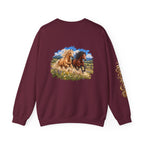 UKW Horse Collection - Palomino & Bay Sweatshirt - Equestrian Logo Crewneck