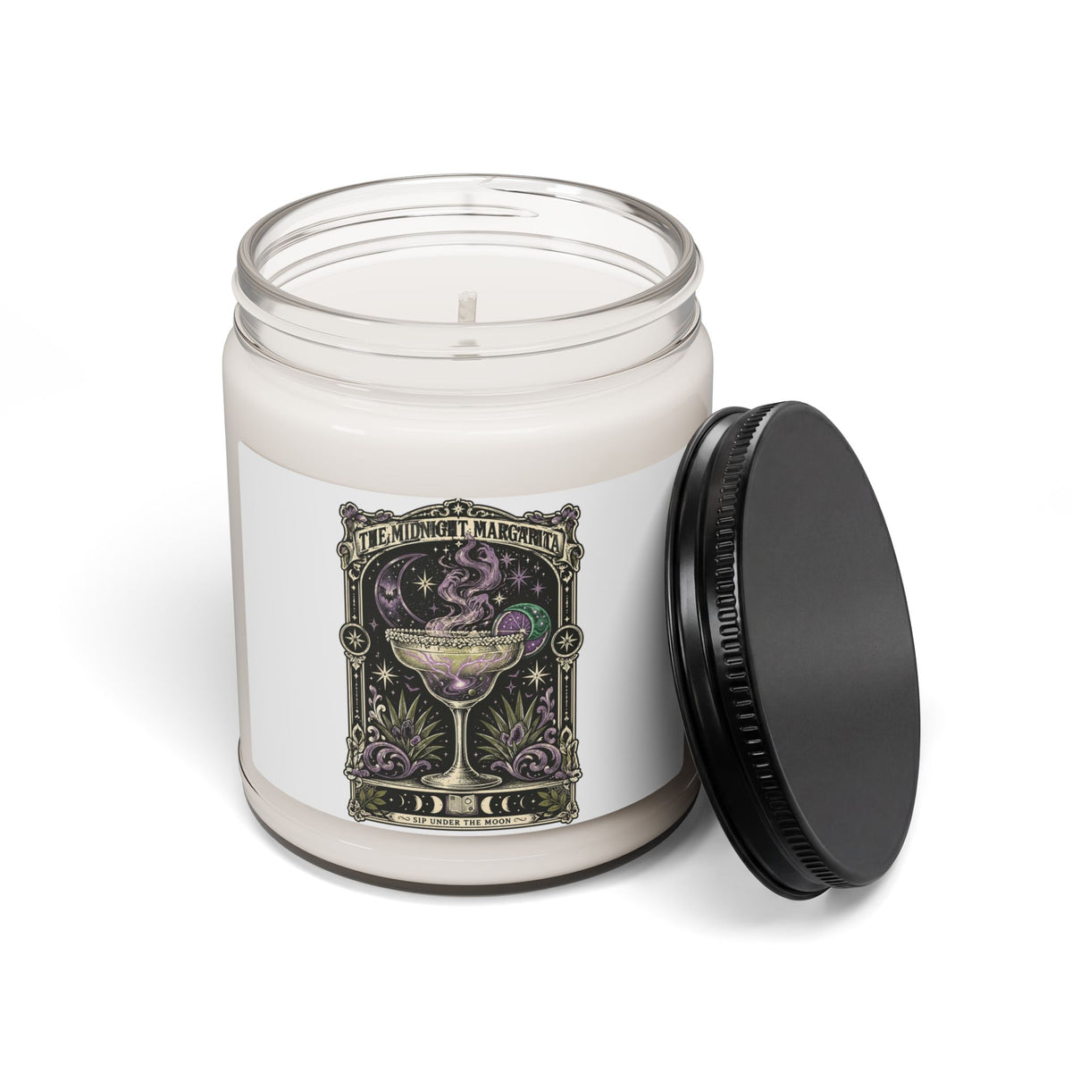 Midnight Margarita Art Nouveau Candle, Soy Wax 9oz | Cocktail Witchcore