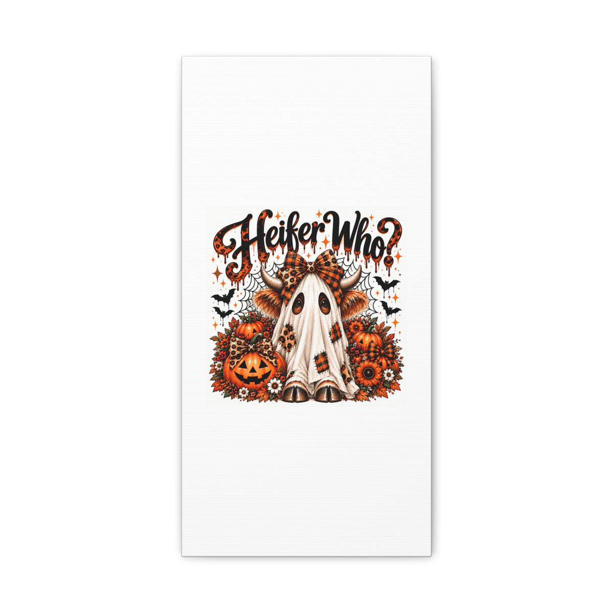 Halloween Highland Cow Ghost Matte Canvas