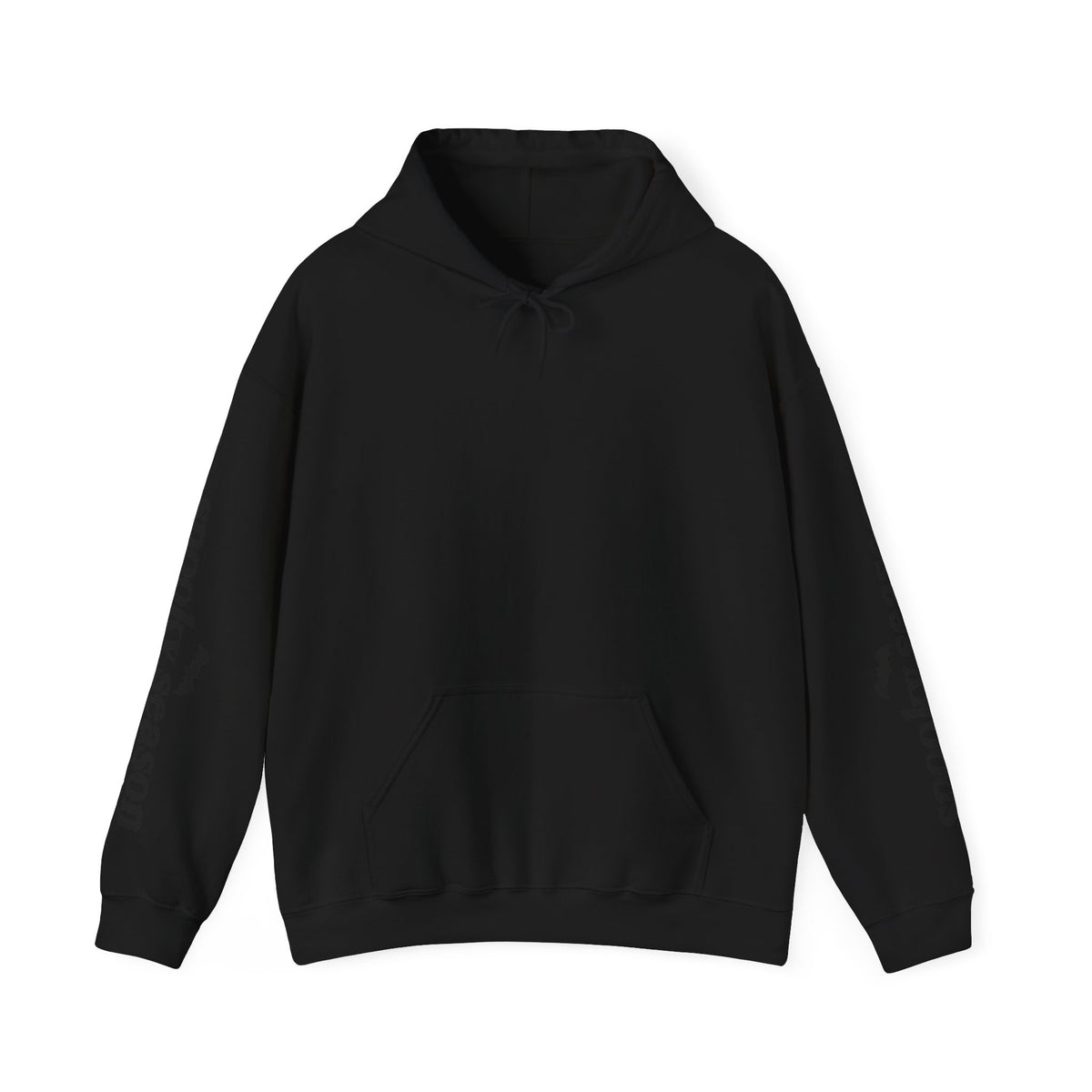Spooky Season Ghosts Hoodie — Cute Halloween Pullover with Sleeve Text