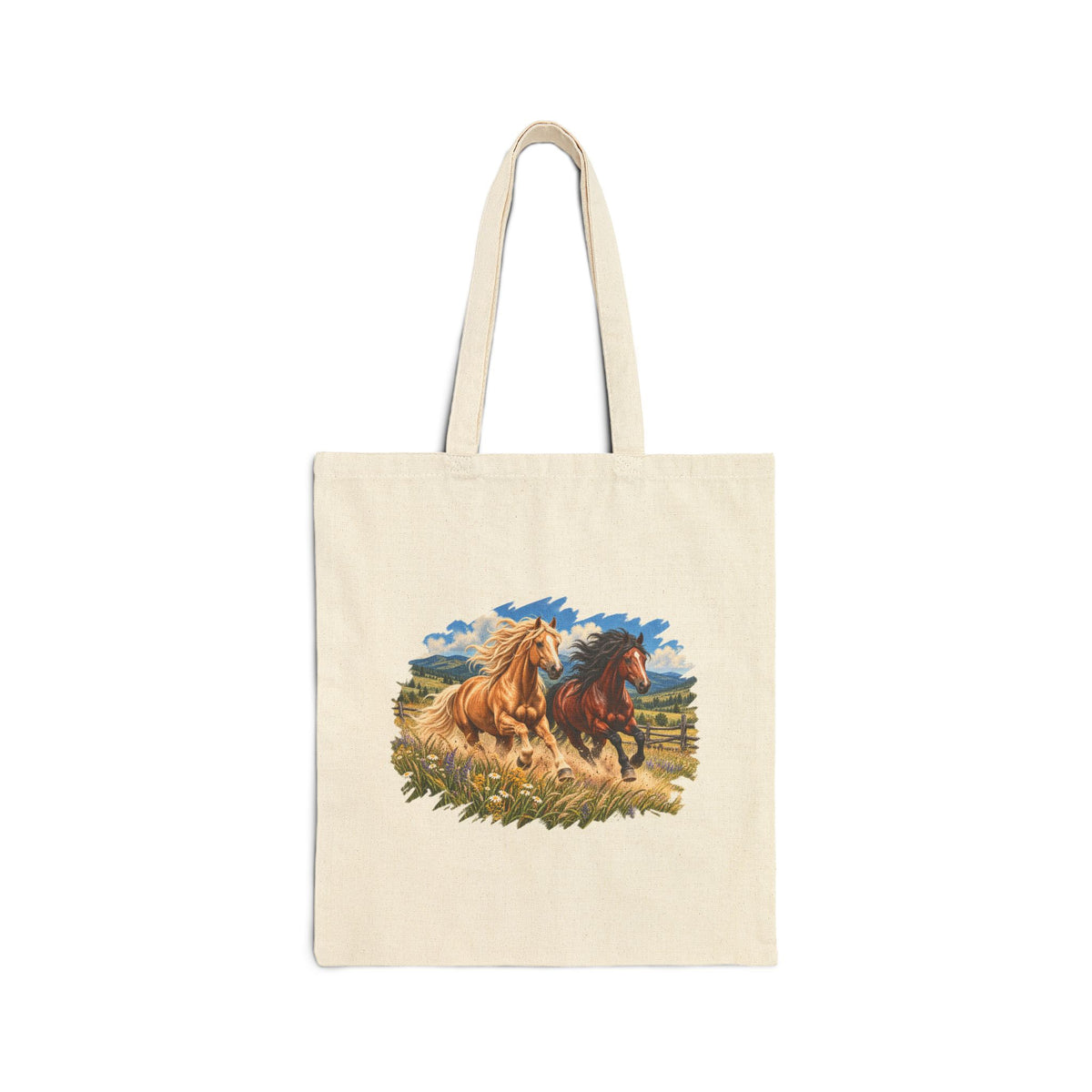 Horse Run Canvas Tote