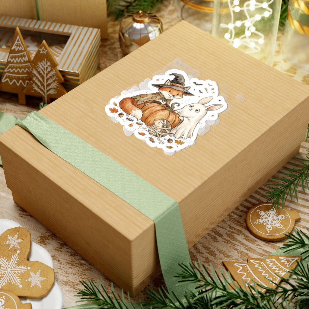 Halloween Fox & Ghost Bunny Sticker | Spooky Animals, Pumpkin Halloween Sticker
