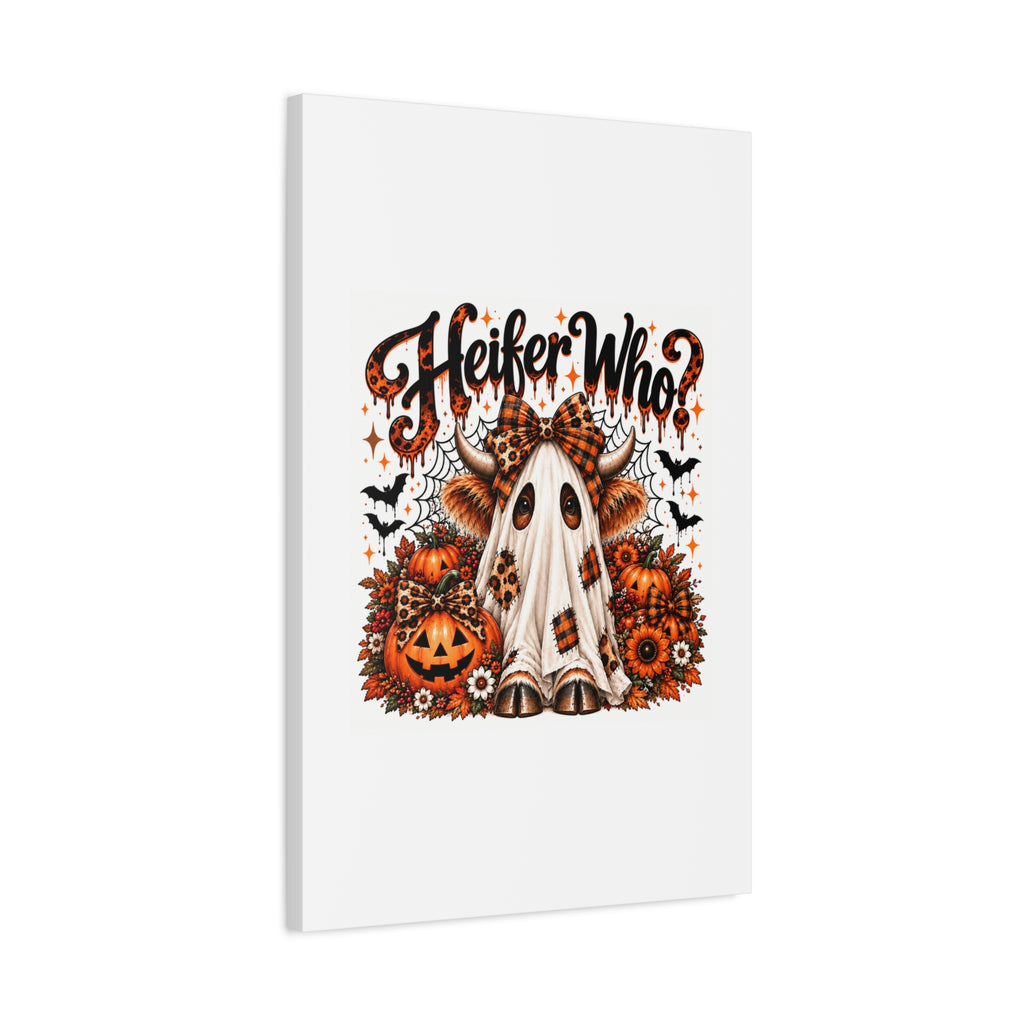 Halloween Highland Cow Ghost Matte Canvas