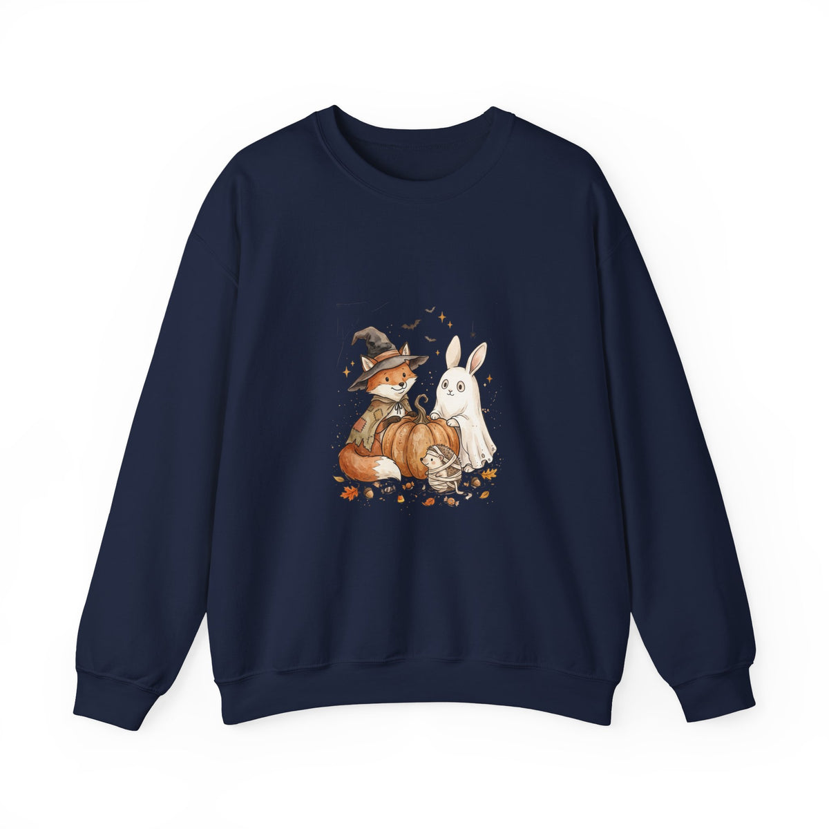 Cute Witch Fox & Ghost Bunny Halloween Sweatshirt | Spooky Animals