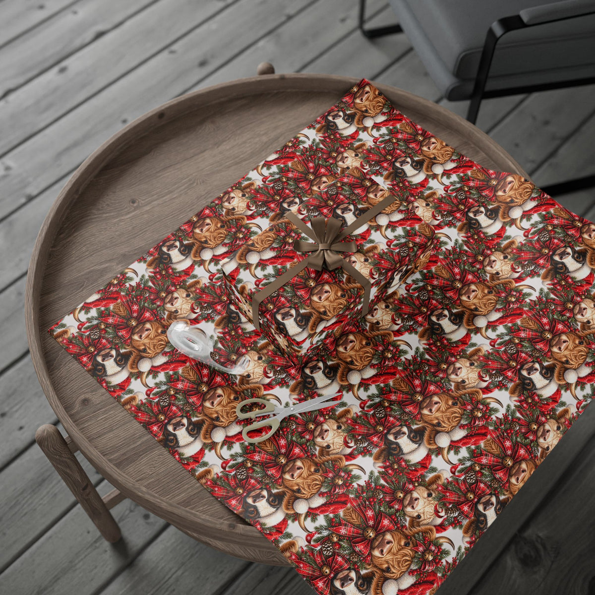 Highland Cow Christmas Wrapping Paper