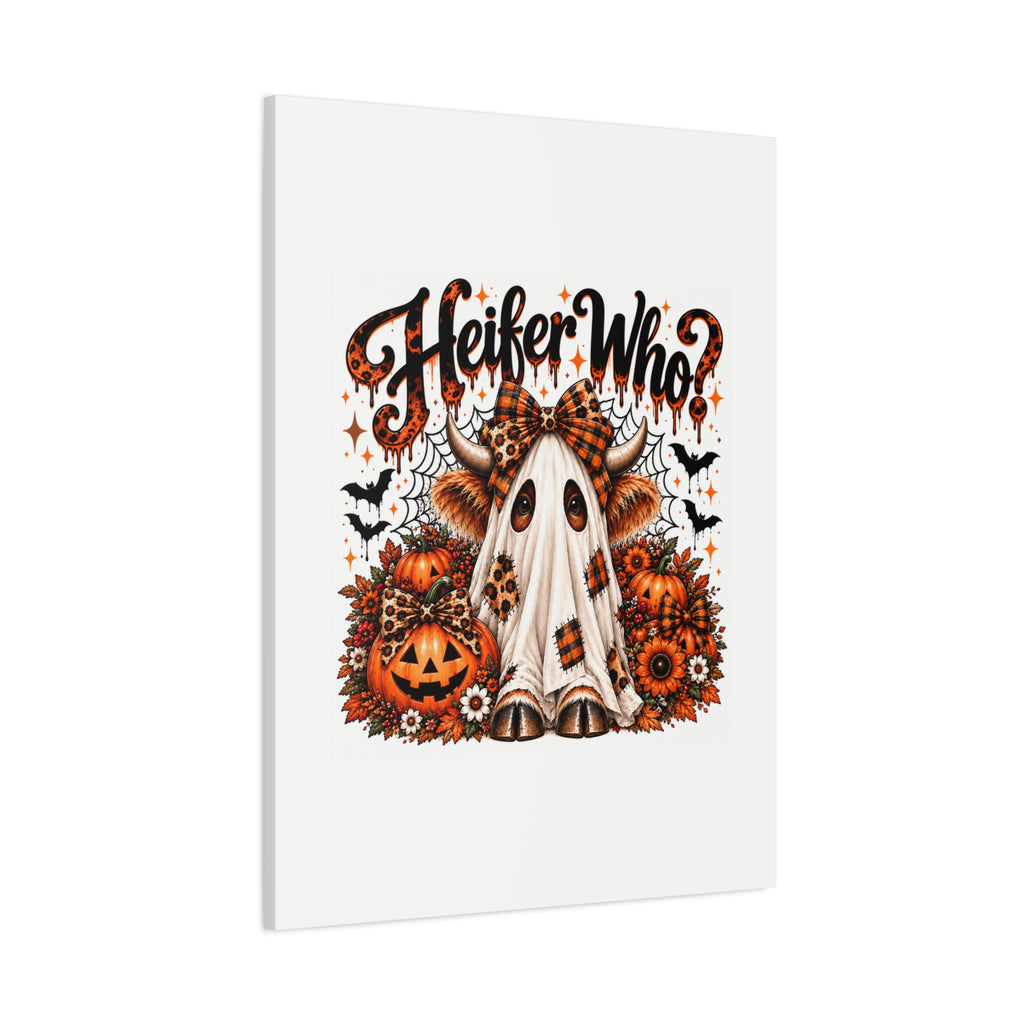 Halloween Highland Cow Ghost Matte Canvas