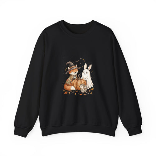 Cute Witch Fox & Ghost Bunny Halloween Sweatshirt | Spooky Animals