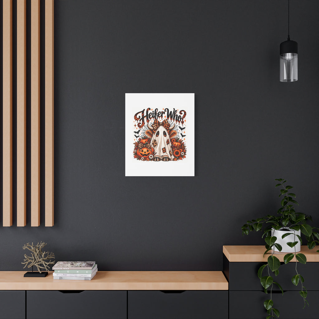 Halloween Highland Cow Ghost Matte Canvas