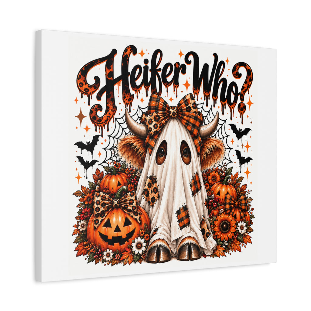 Halloween Highland Cow Ghost Matte Canvas