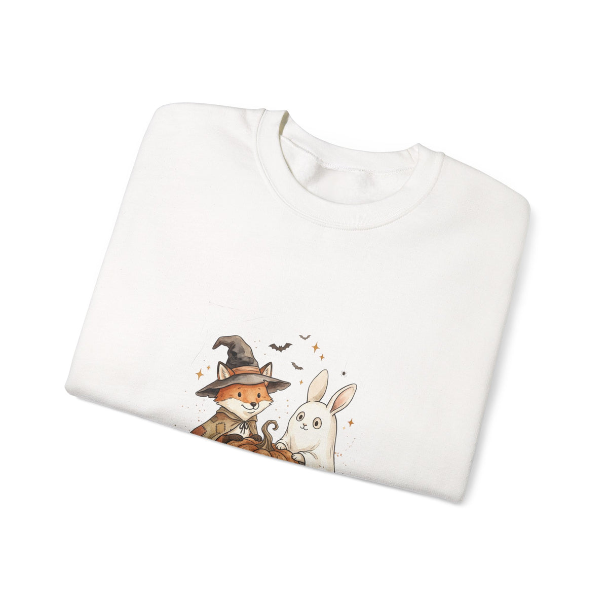Cute Witch Fox & Ghost Bunny Halloween Sweatshirt | Spooky Animals
