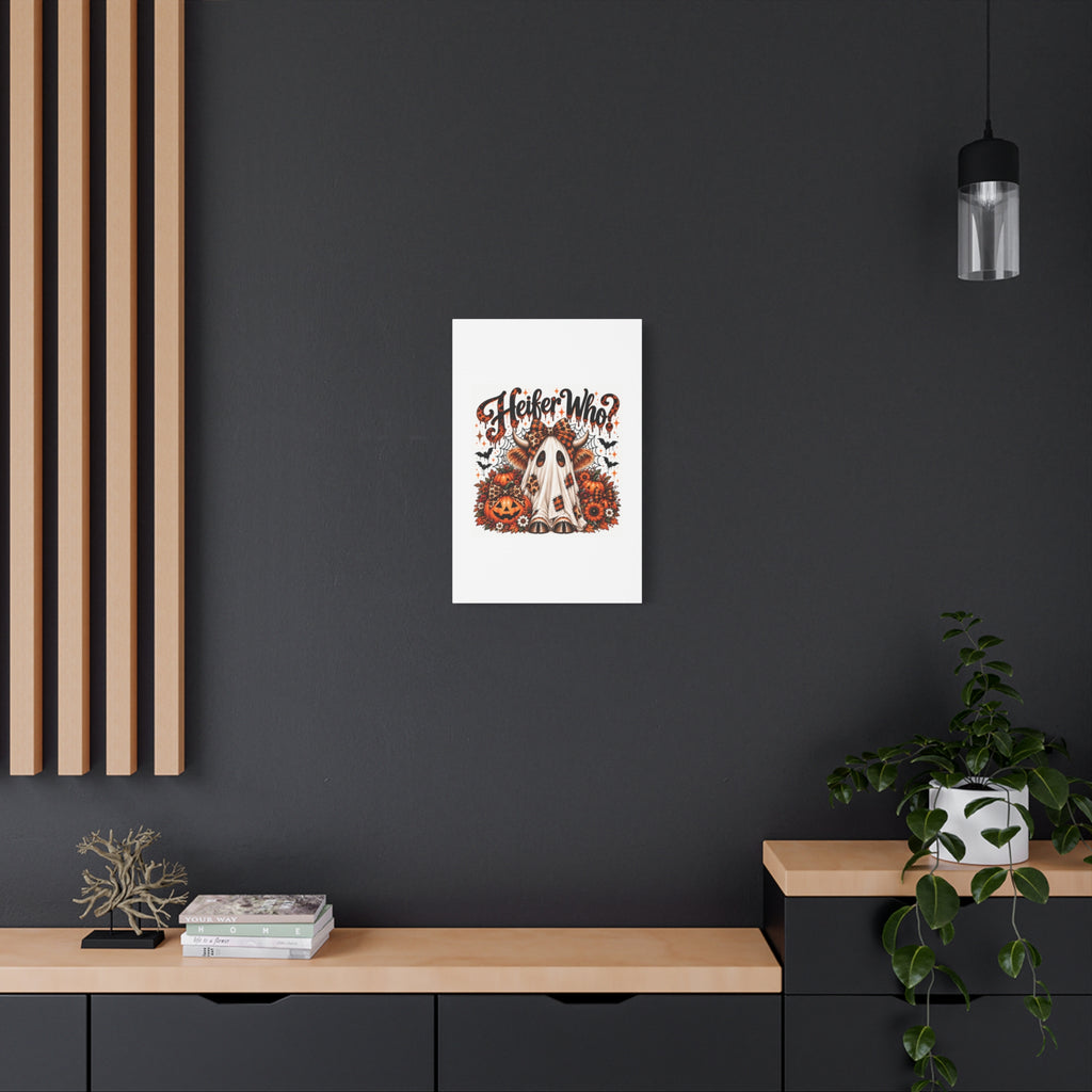 Halloween Highland Cow Ghost Matte Canvas