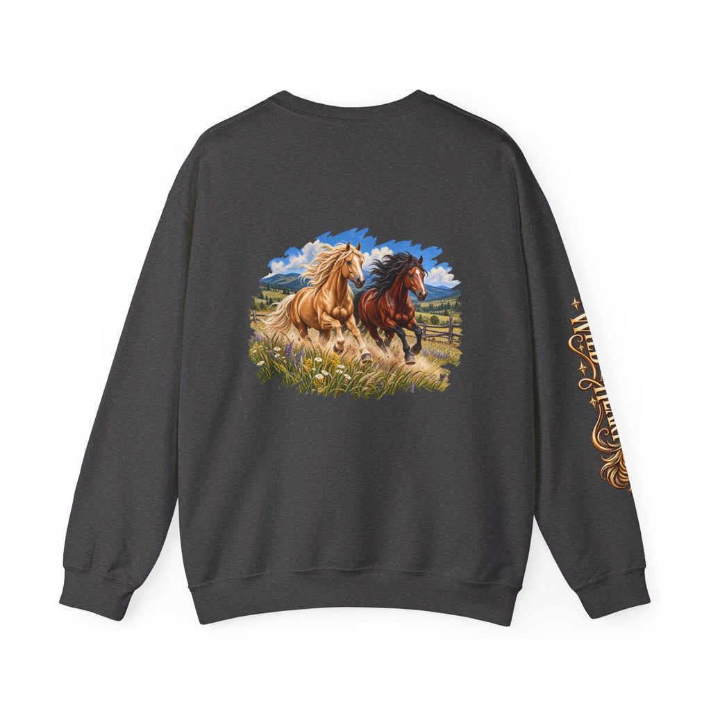 UKW Horse Collection - Palomino & Bay Sweatshirt - Equestrian Logo Crewneck