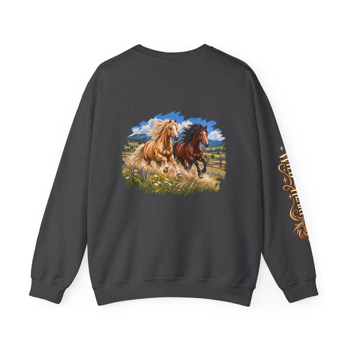 UKW Horse Collection - Palomino & Bay Sweatshirt - Equestrian Logo Crewneck