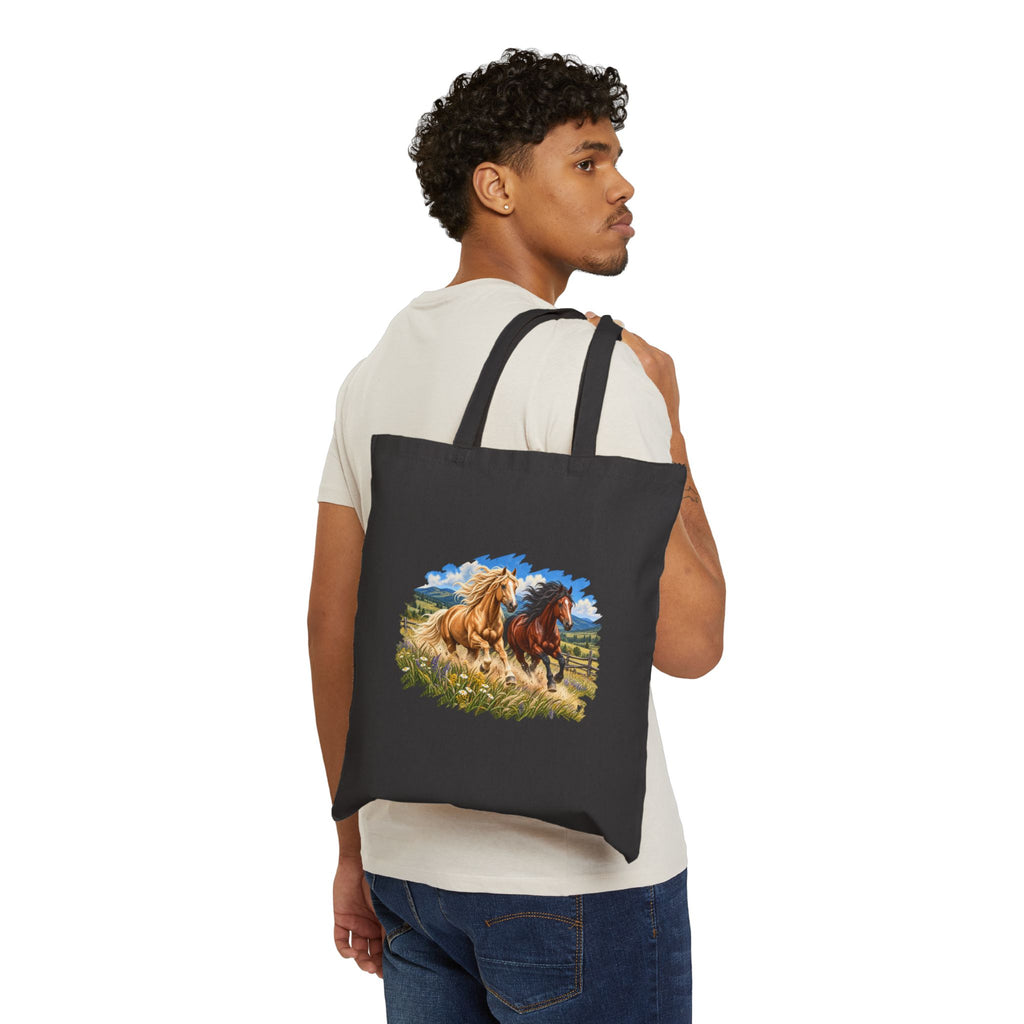 Horse Run Canvas Tote