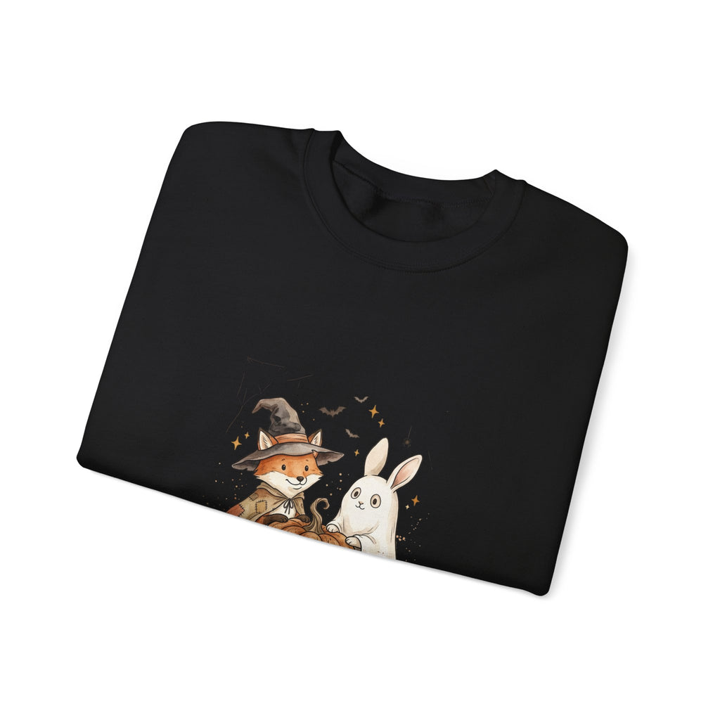 Cute Witch Fox & Ghost Bunny Halloween Sweatshirt | Spooky Animals