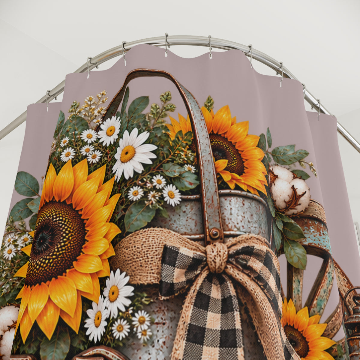 Modern Farmhouse Sunflower Shower Curtain