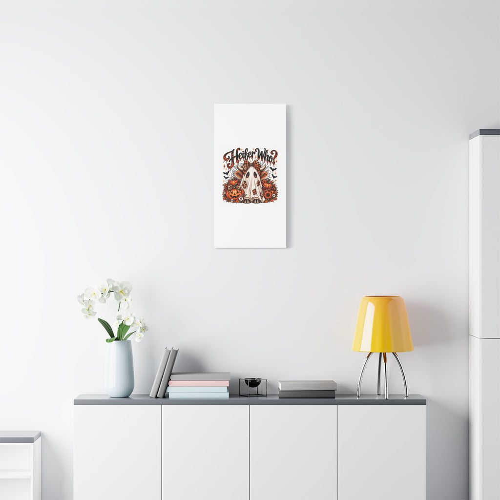 Halloween Highland Cow Ghost Matte Canvas