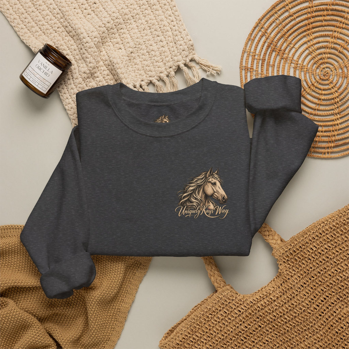 UKW Horse Collection - Palomino & Bay Sweatshirt - Equestrian Logo Crewneck