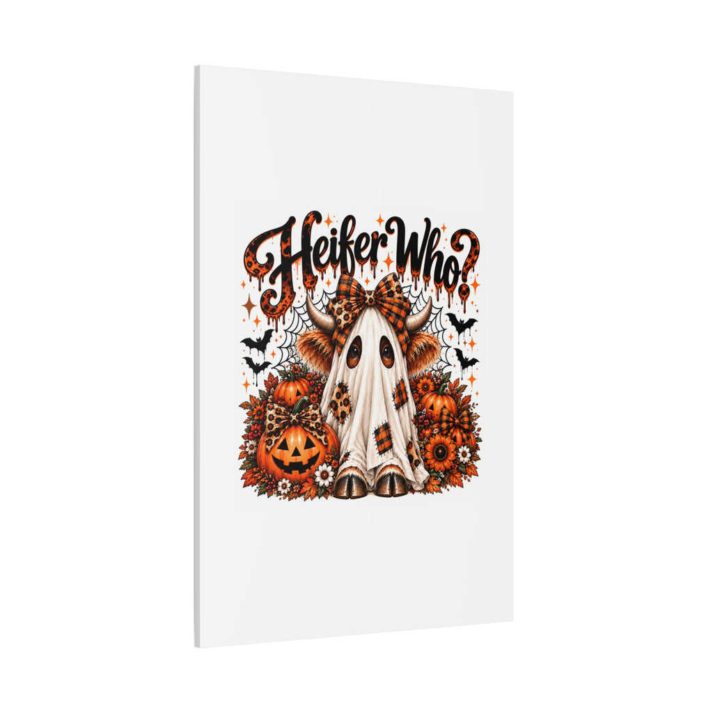 Halloween Highland Cow Ghost Matte Canvas