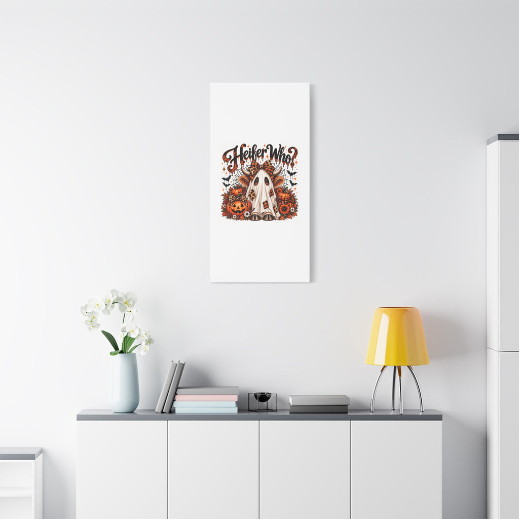Halloween Highland Cow Ghost Matte Canvas