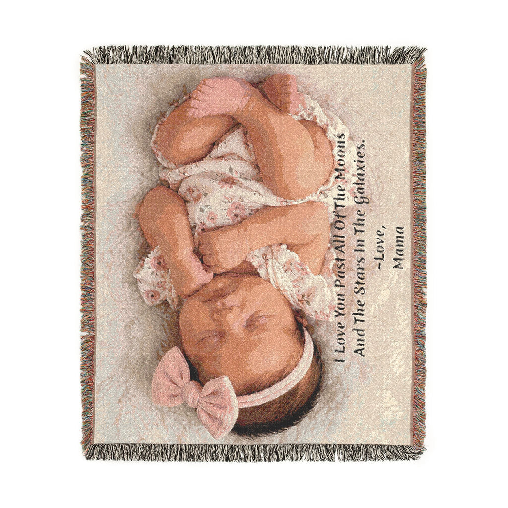 Personalized Photo & Message Woven Blanket – Custom Family, Baby, Pet & Keepsake Gift