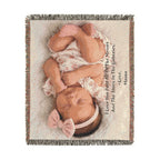 Personalized Photo & Message Woven Blanket – Custom Family, Baby, Pet & Keepsake Gift