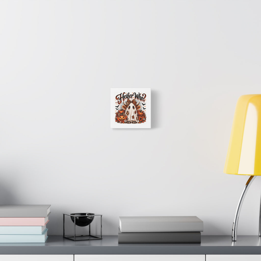 Halloween Highland Cow Ghost Matte Canvas