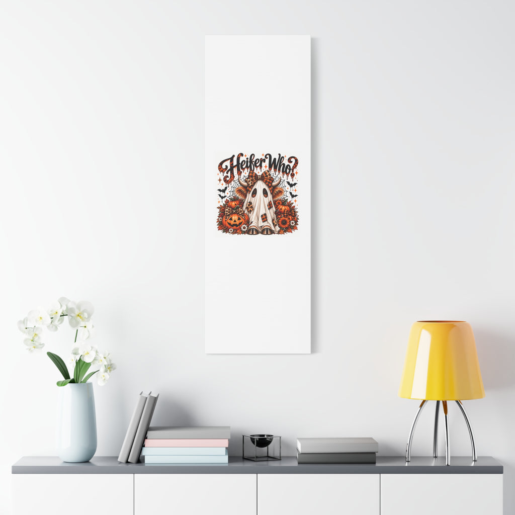 Halloween Highland Cow Ghost Matte Canvas