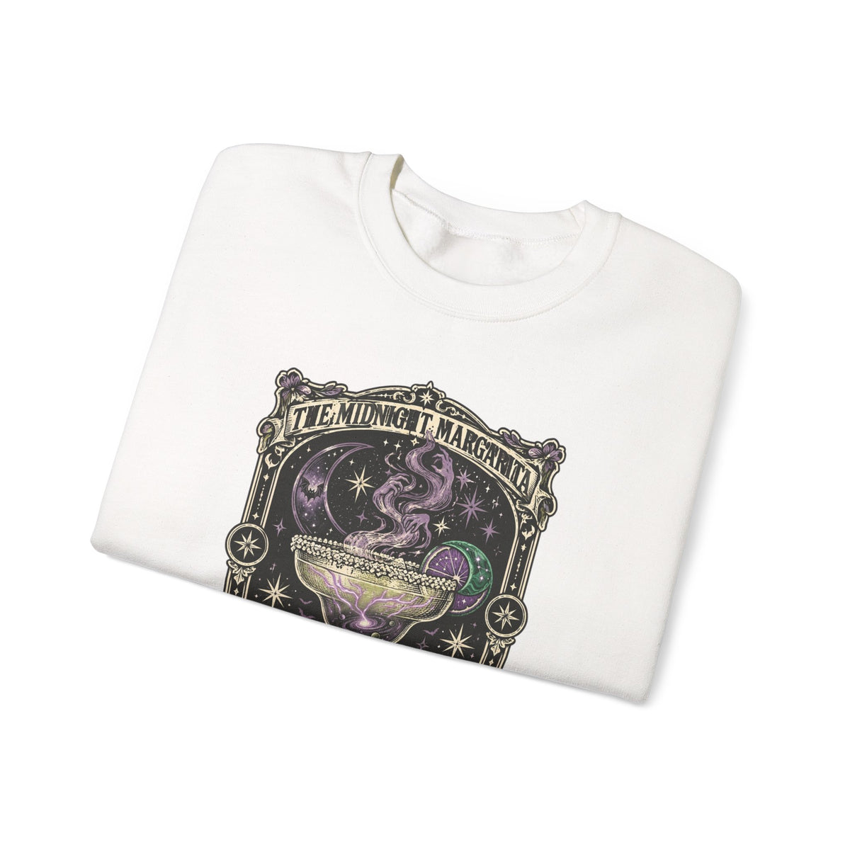 Midnight Margarita Illustration Sweatshirt | Moonlit Cocktail, Mystic Baroque