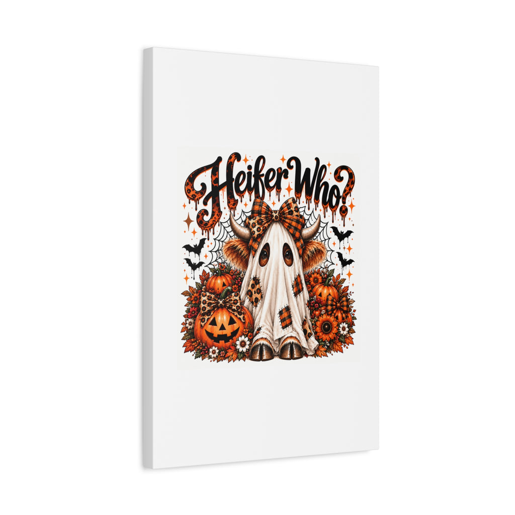 Halloween Highland Cow Ghost Matte Canvas