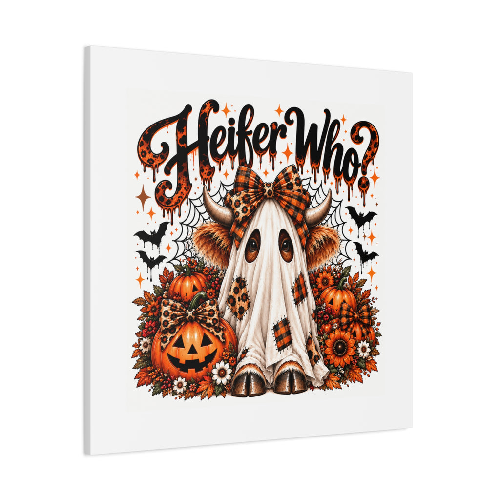Halloween Highland Cow Ghost Matte Canvas