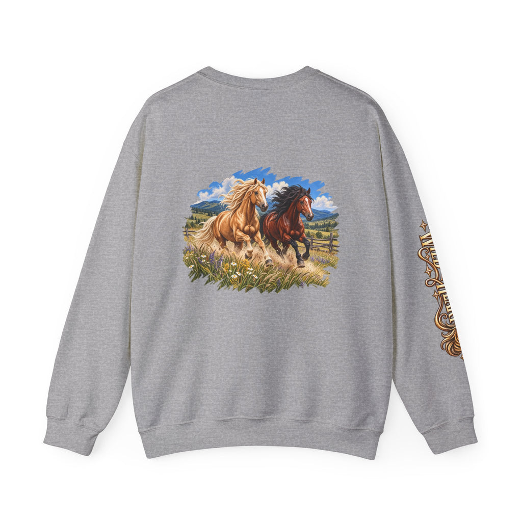 UKW Horse Collection - Palomino & Bay Sweatshirt - Equestrian Logo Crewneck