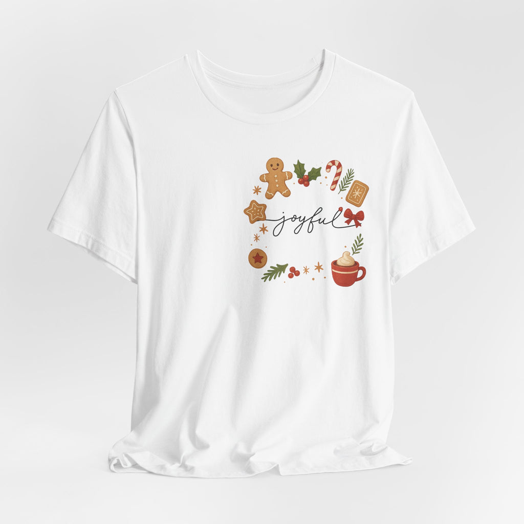 Joyful Christmas Tee — Holiday Gingerbread & Cocoa Graphic T-Shirt