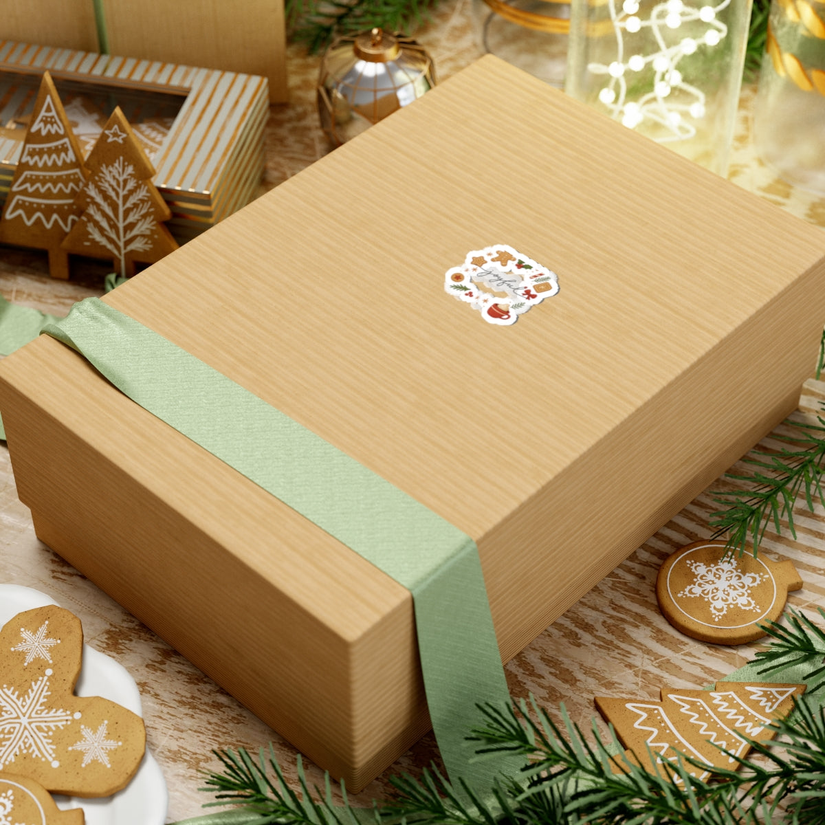 Joyful Holiday Sticker — Christmas Gingerbread & Cocoa Kiss-Cut Sticker Pack