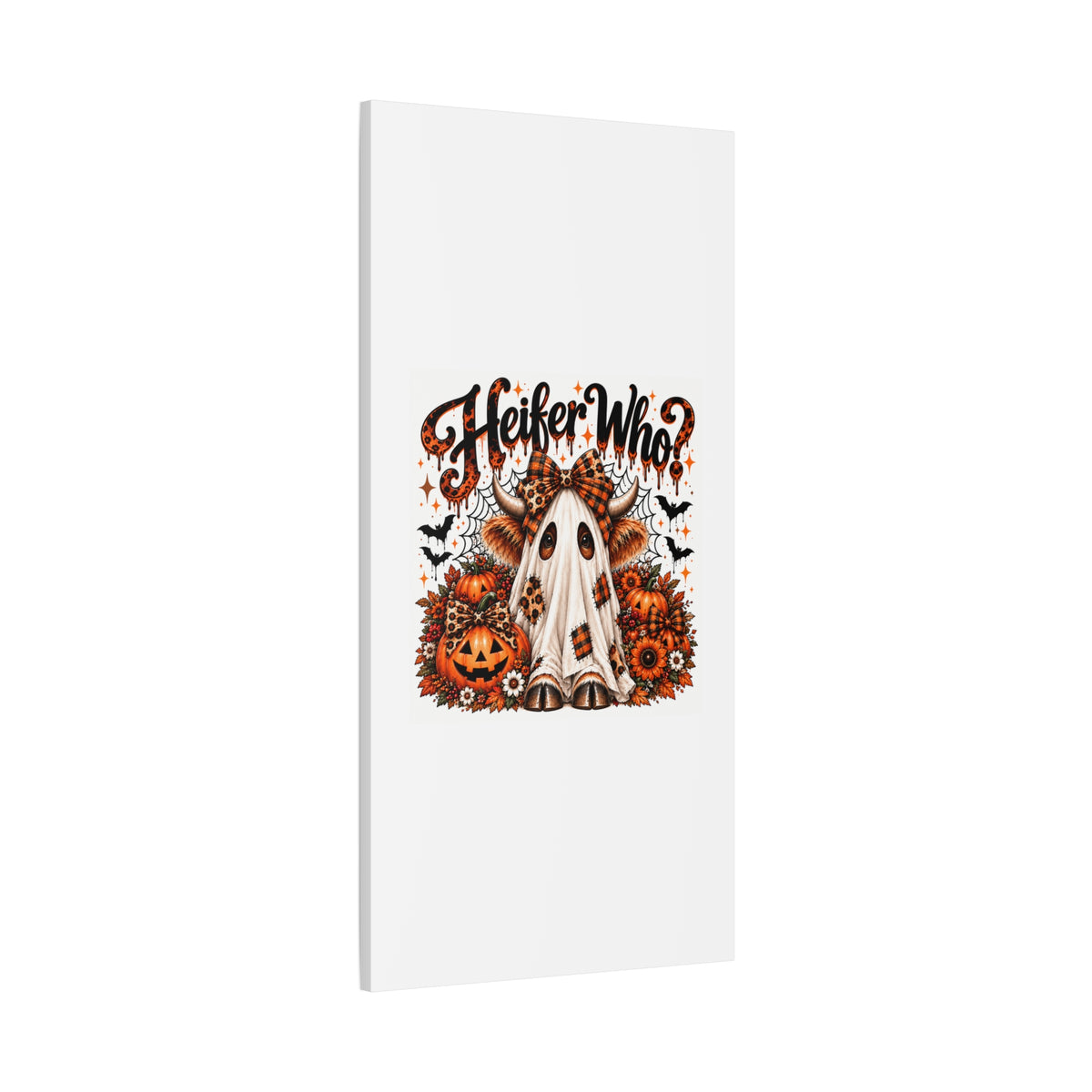 Halloween Highland Cow Ghost Matte Canvas