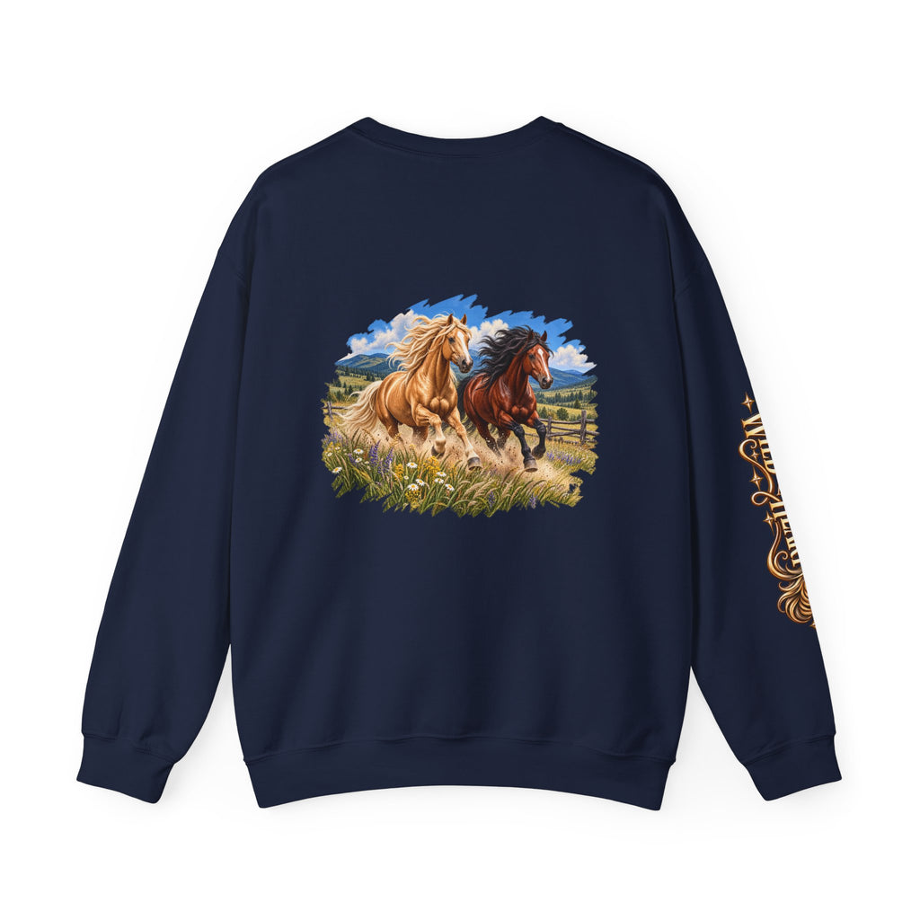UKW Horse Collection - Palomino & Bay Sweatshirt - Equestrian Logo Crewneck